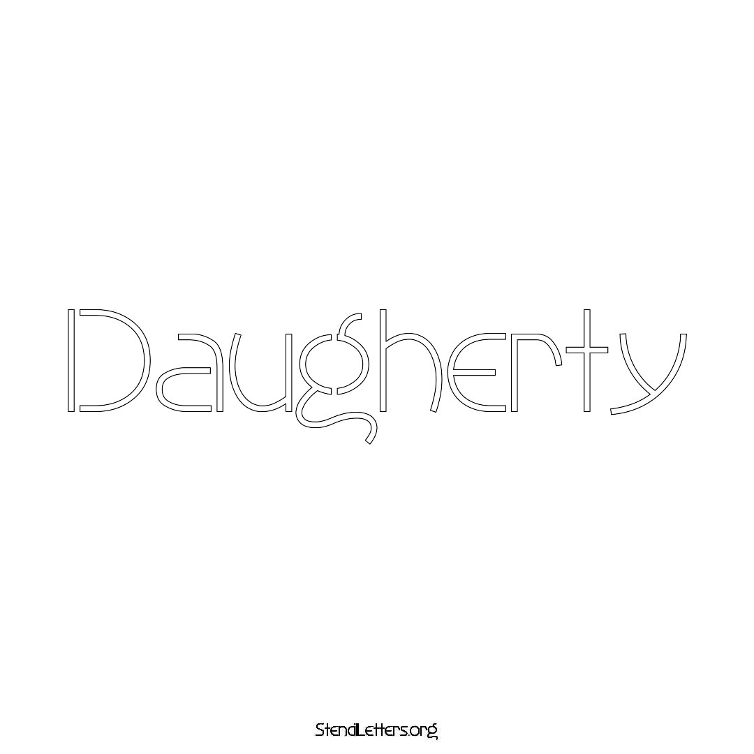 Daugherty name stencil in Simple Elegant Lettering