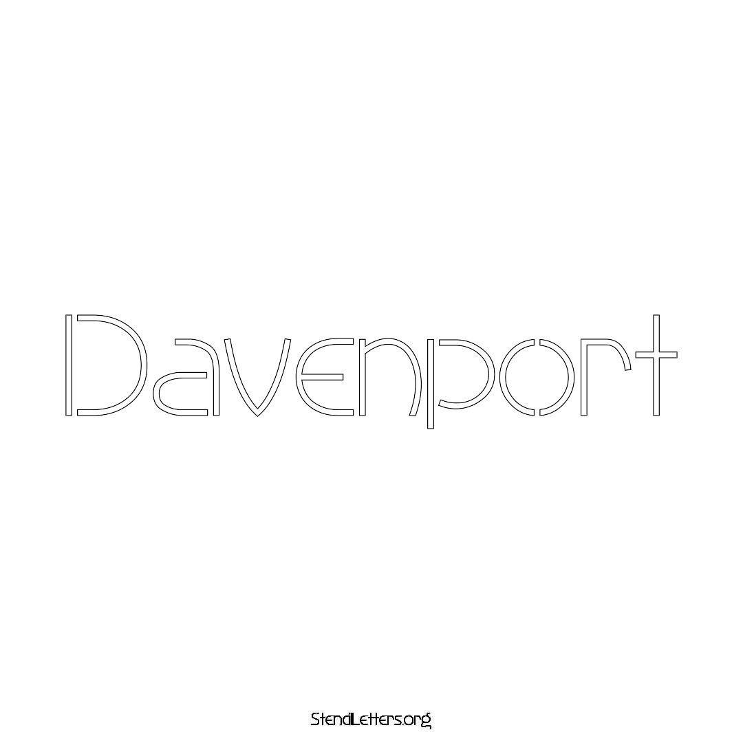 Davenport name stencil in Simple Elegant Lettering