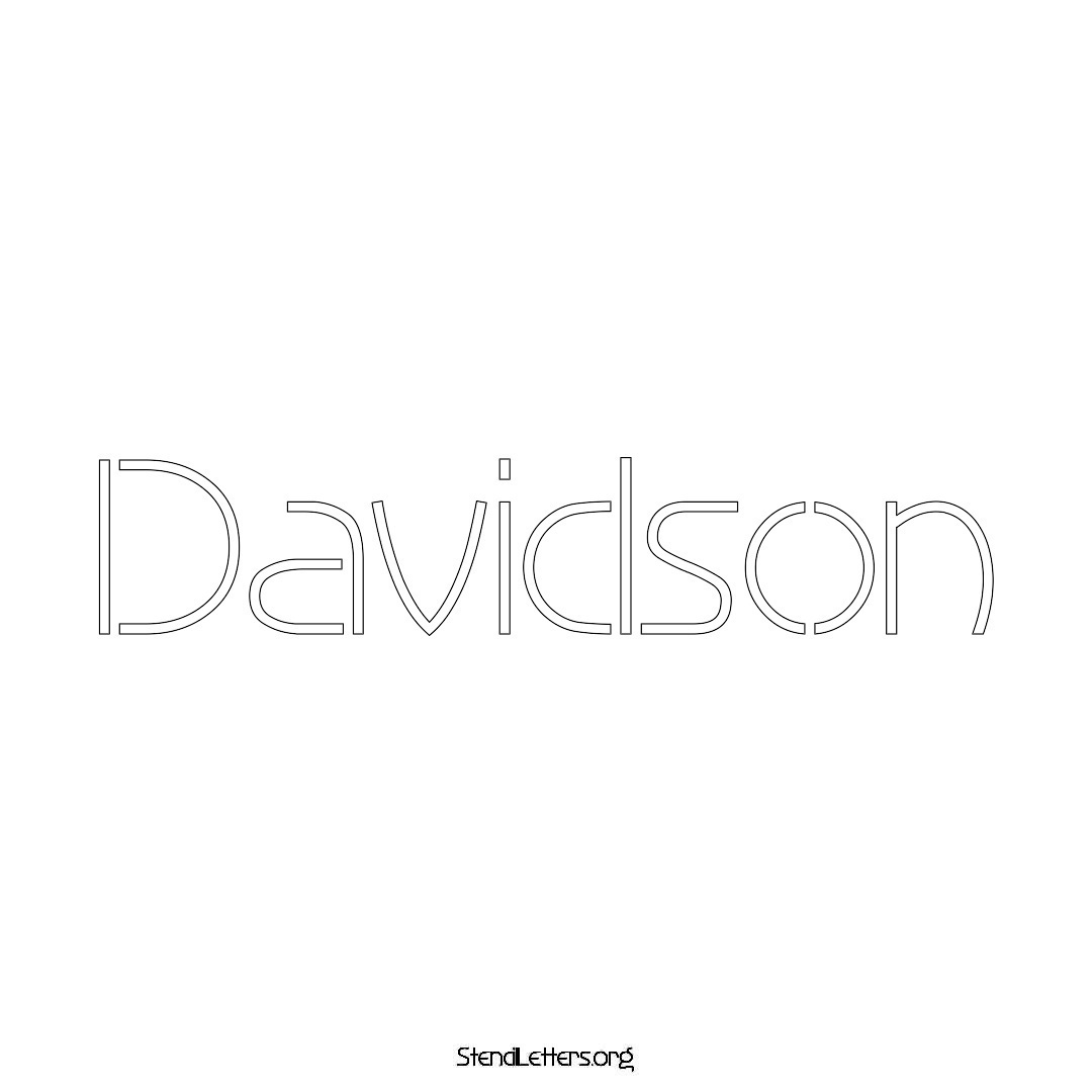 Davidson name stencil in Simple Elegant Lettering