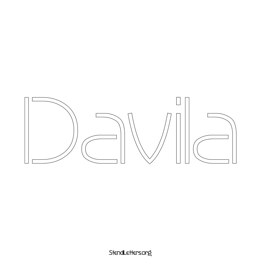 Davila name stencil in Simple Elegant Lettering