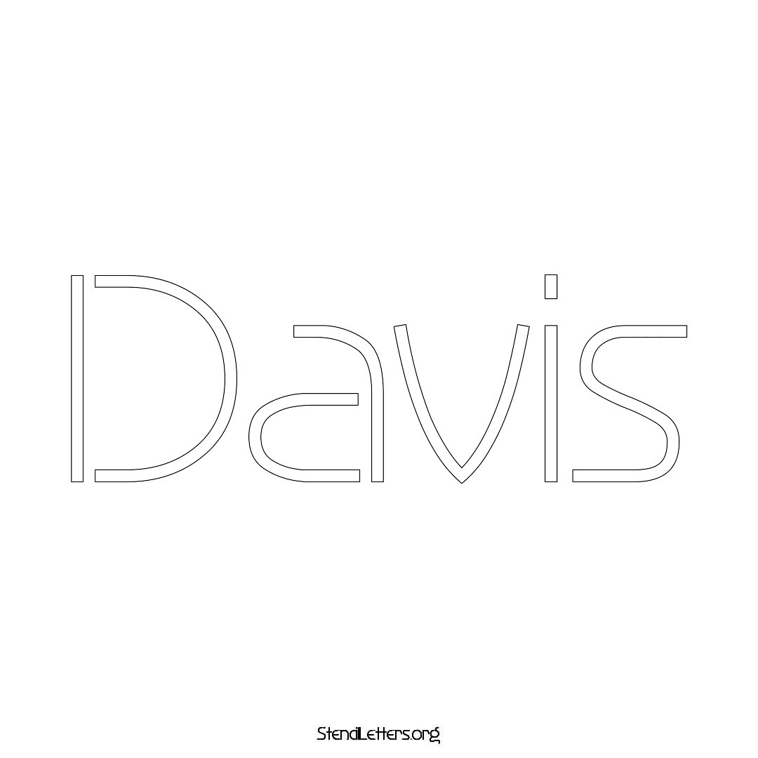 Davis name stencil in Simple Elegant Lettering