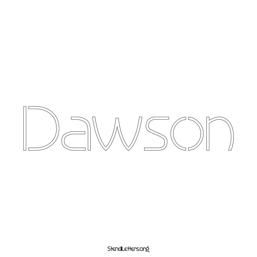 Dawson name stencil in Simple Elegant Lettering