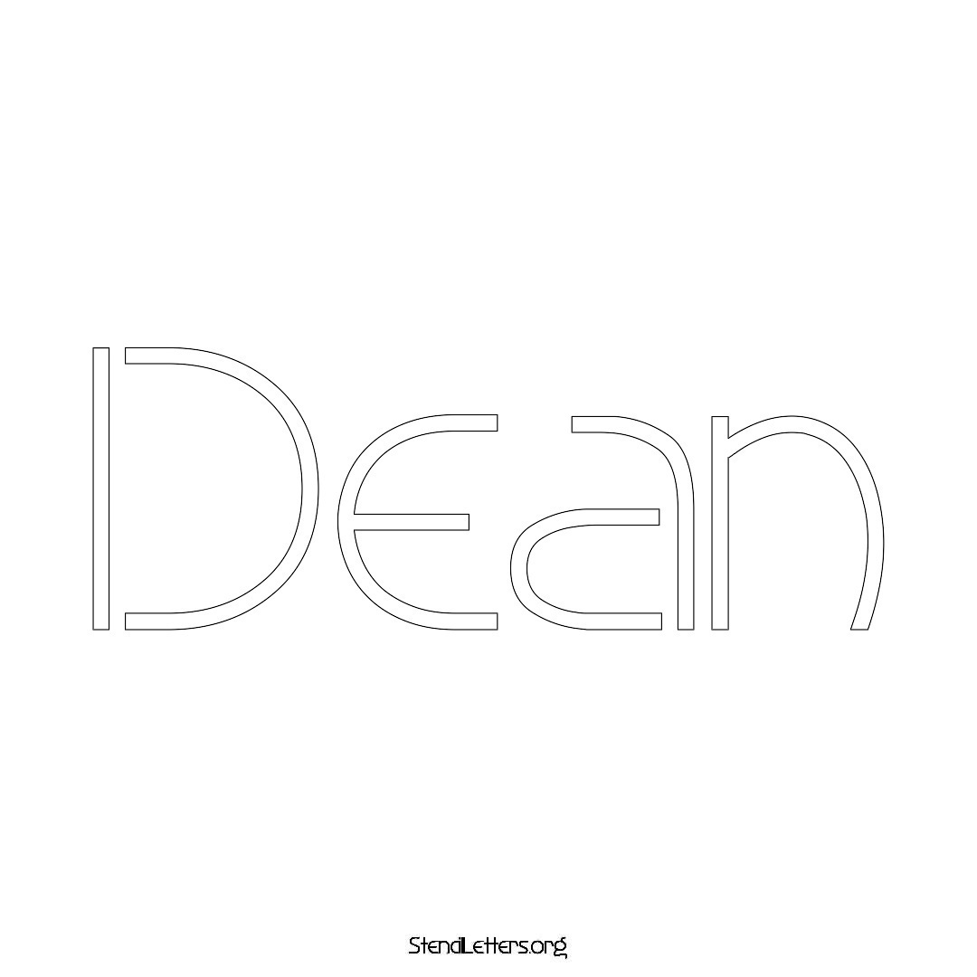 Dean name stencil in Simple Elegant Lettering