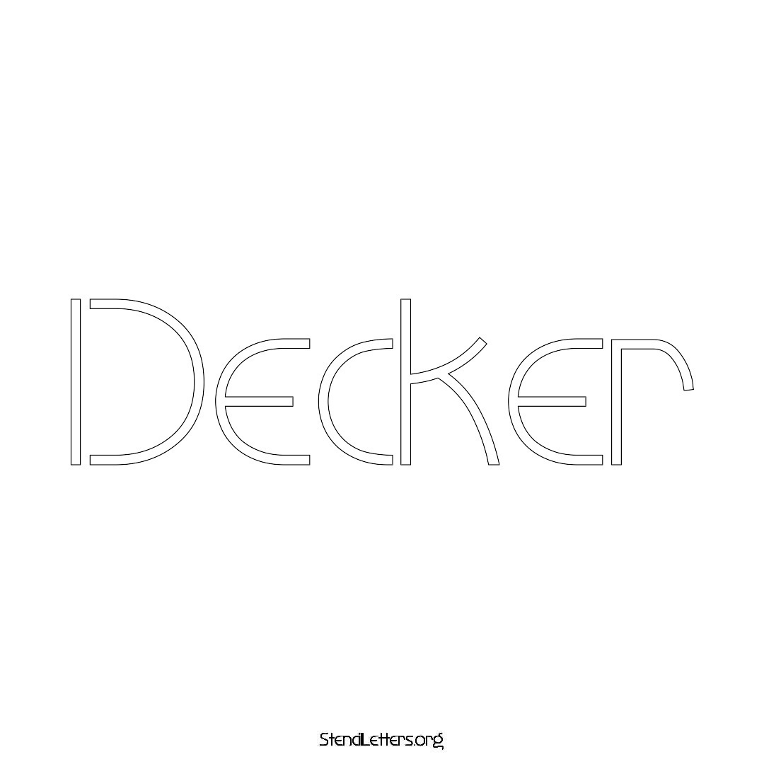 Decker name stencil in Simple Elegant Lettering