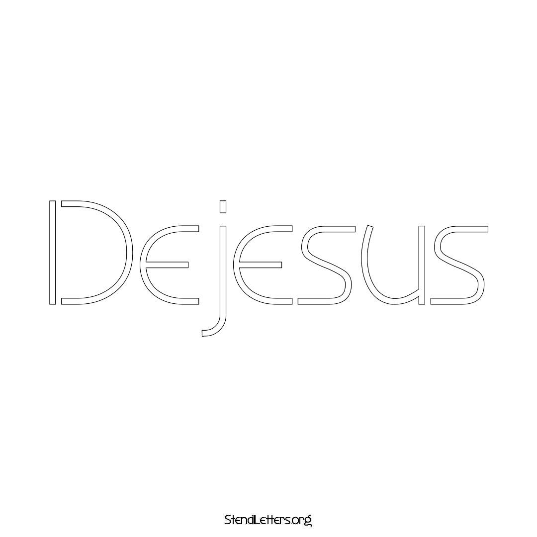 Dejesus name stencil in Simple Elegant Lettering