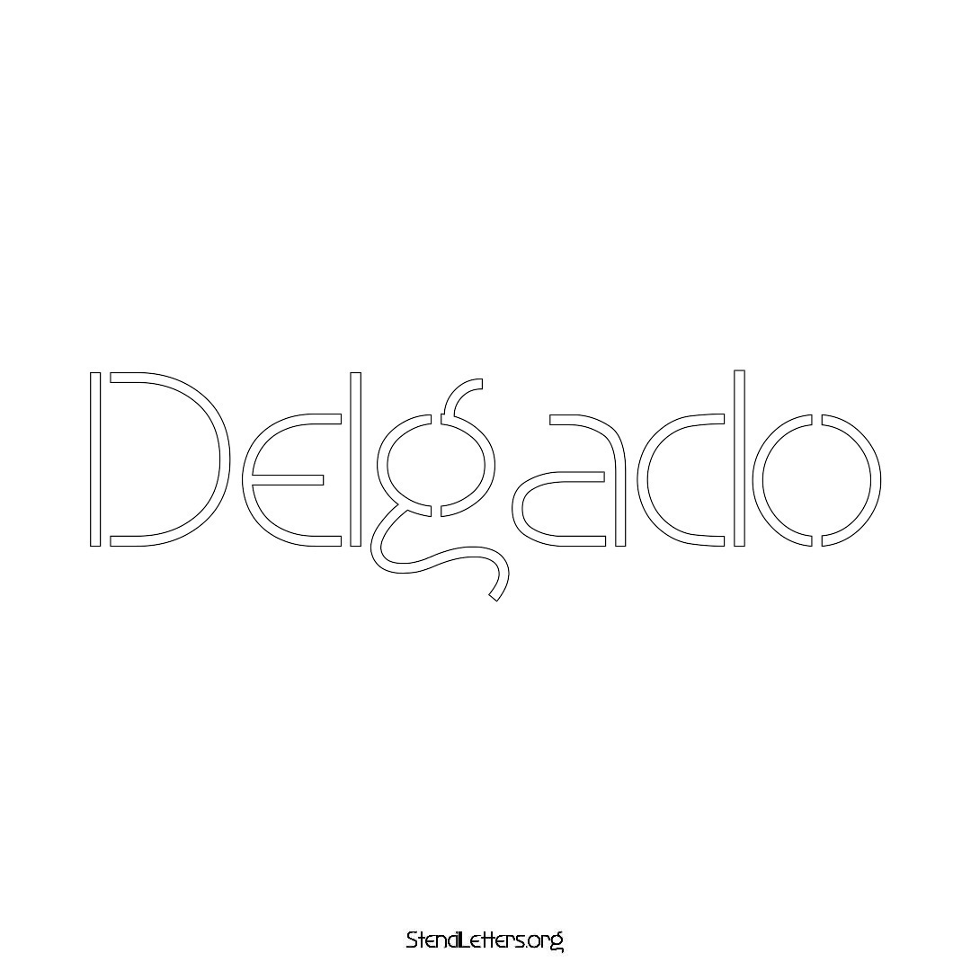 Delgado name stencil in Simple Elegant Lettering