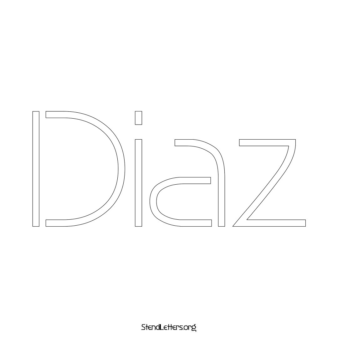 Diaz name stencil in Simple Elegant Lettering