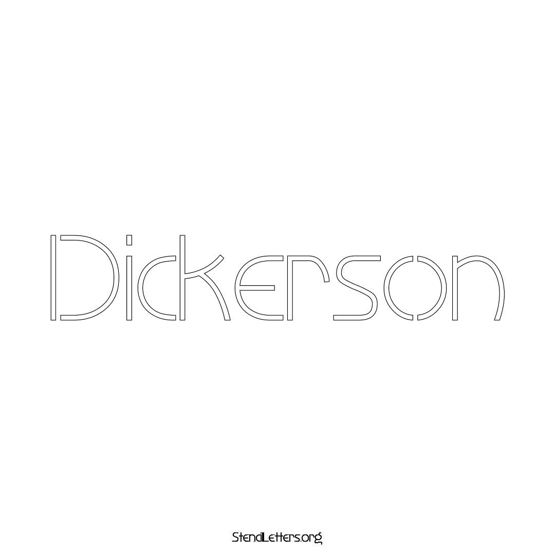 Dickerson name stencil in Simple Elegant Lettering