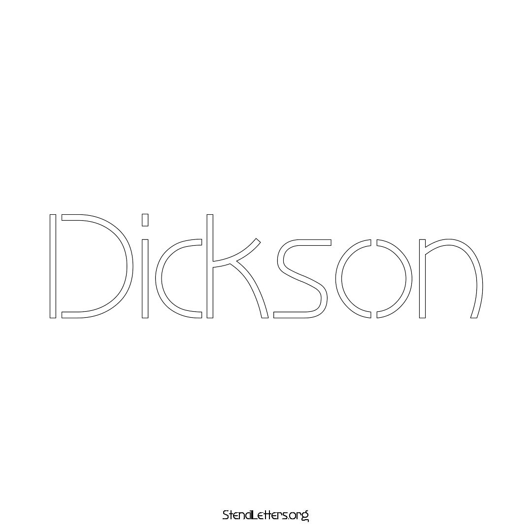 Dickson name stencil in Simple Elegant Lettering