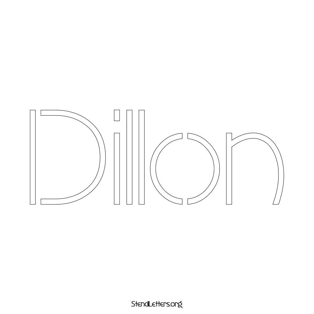 Dillon name stencil in Simple Elegant Lettering