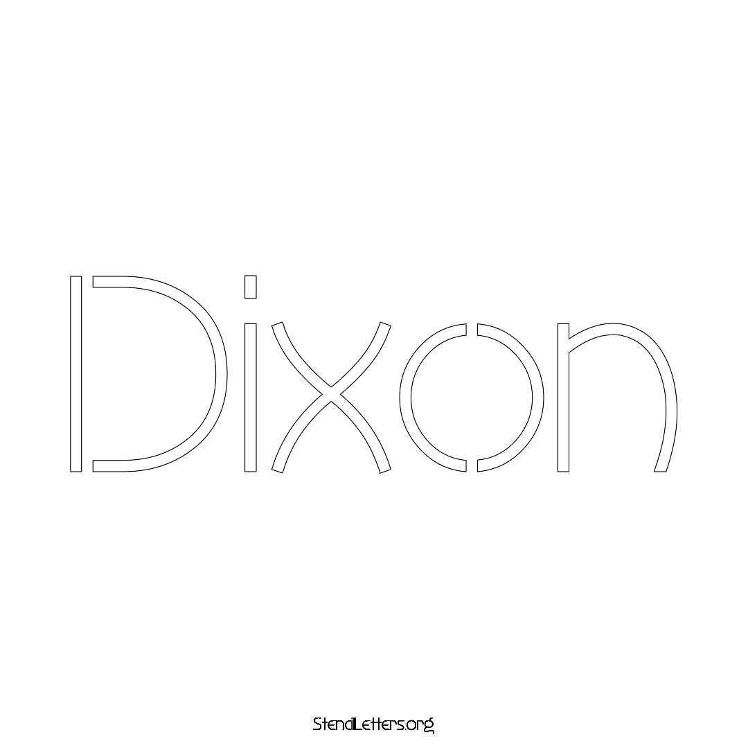 Dixon name stencil in Simple Elegant Lettering