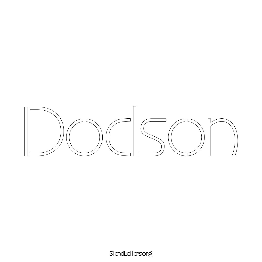 Dodson name stencil in Simple Elegant Lettering