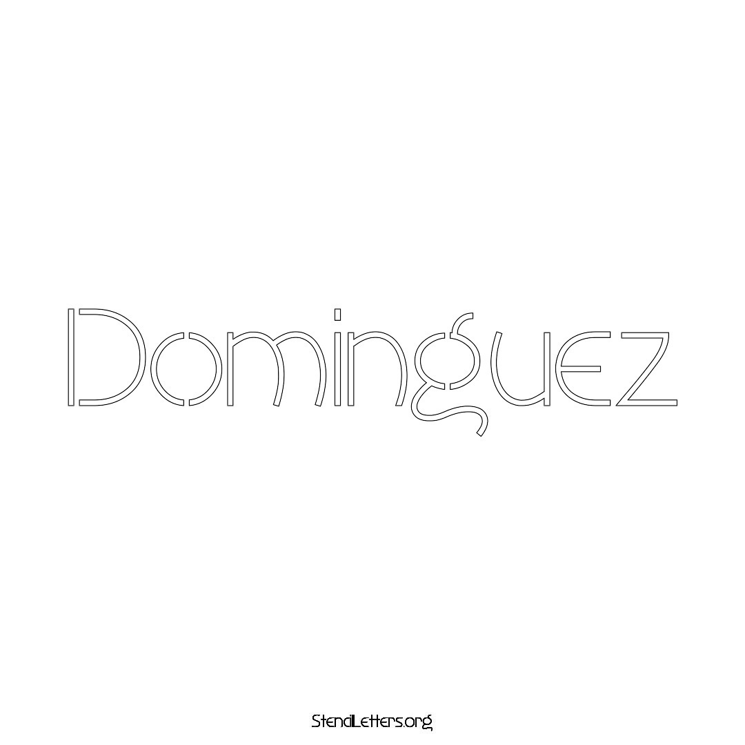 Dominguez name stencil in Simple Elegant Lettering