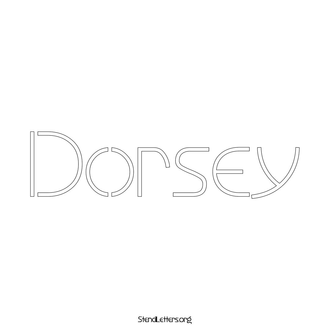 Dorsey name stencil in Simple Elegant Lettering