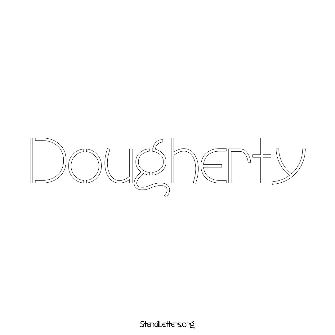 Dougherty name stencil in Simple Elegant Lettering