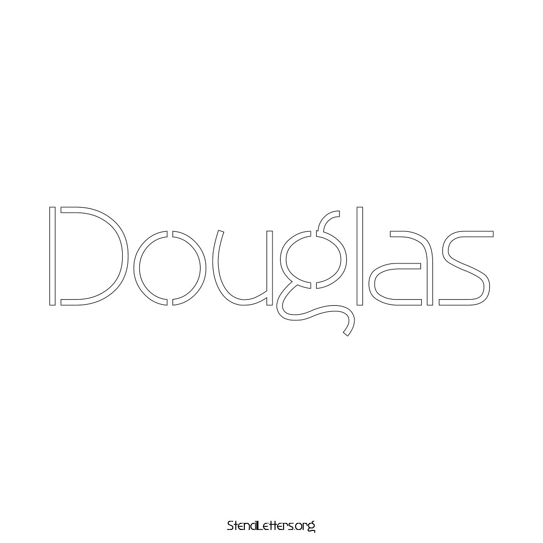 Douglas name stencil in Simple Elegant Lettering