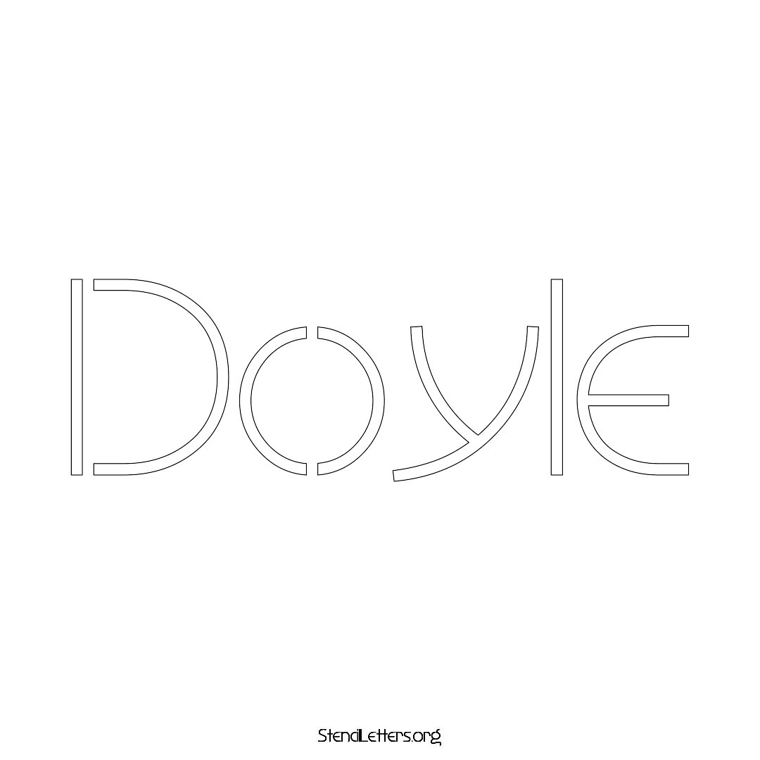 Doyle name stencil in Simple Elegant Lettering