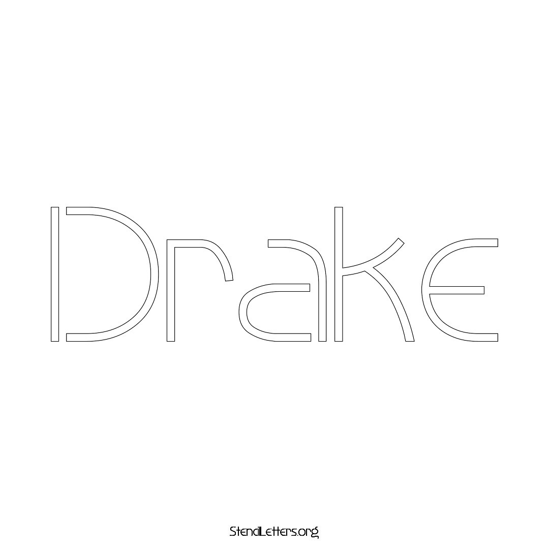 Drake name stencil in Simple Elegant Lettering