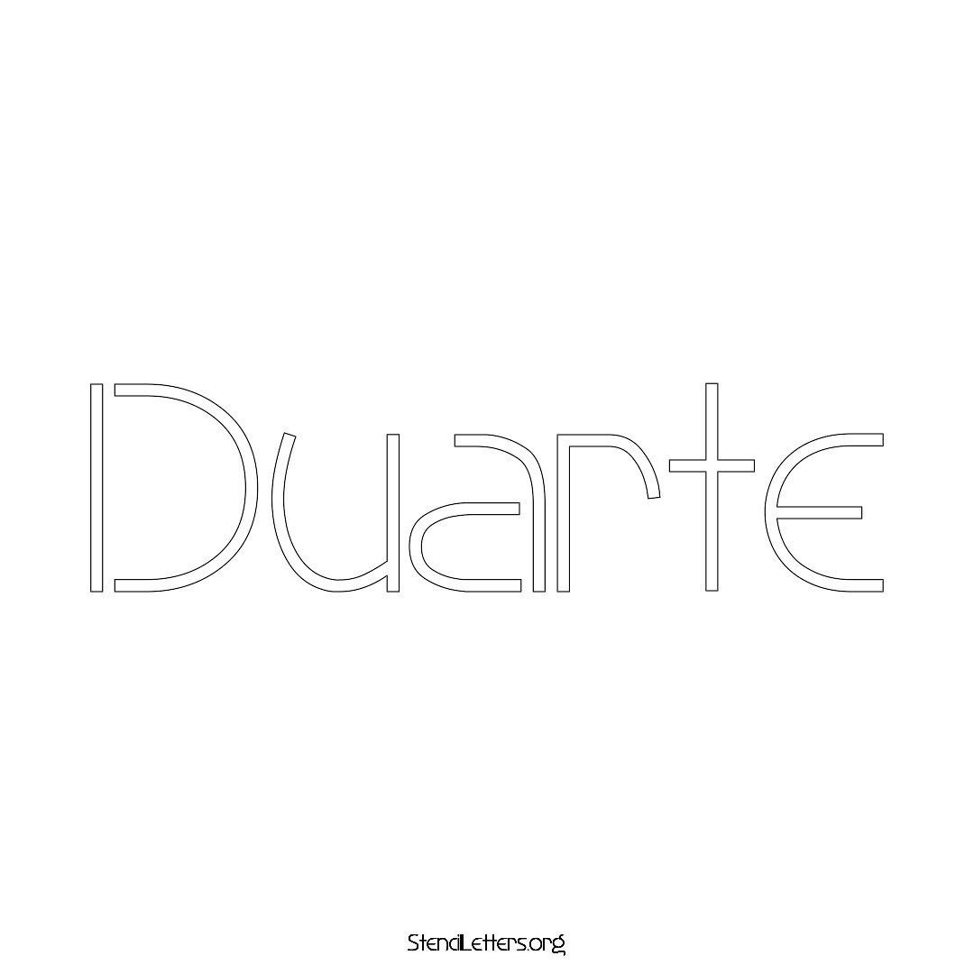 Duarte name stencil in Simple Elegant Lettering