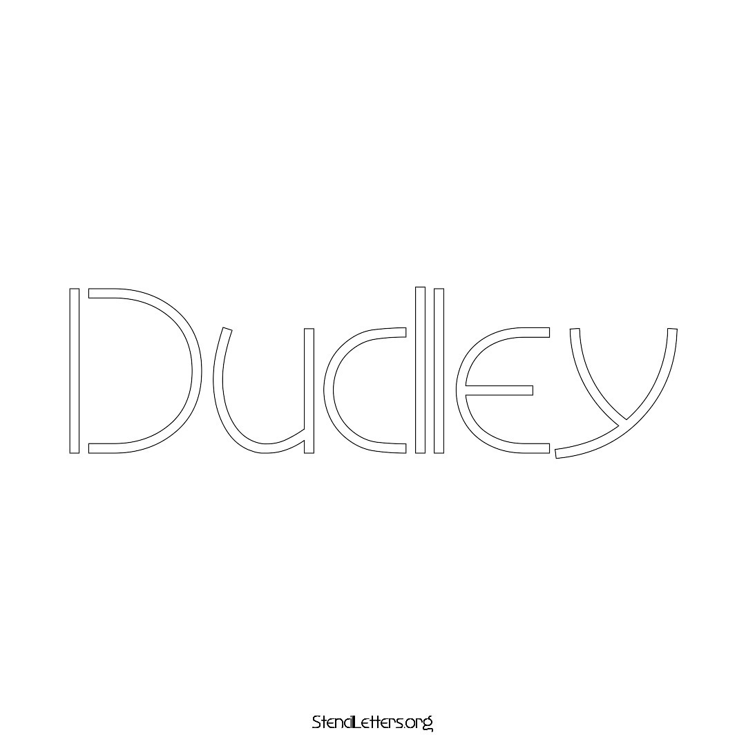 Dudley name stencil in Simple Elegant Lettering