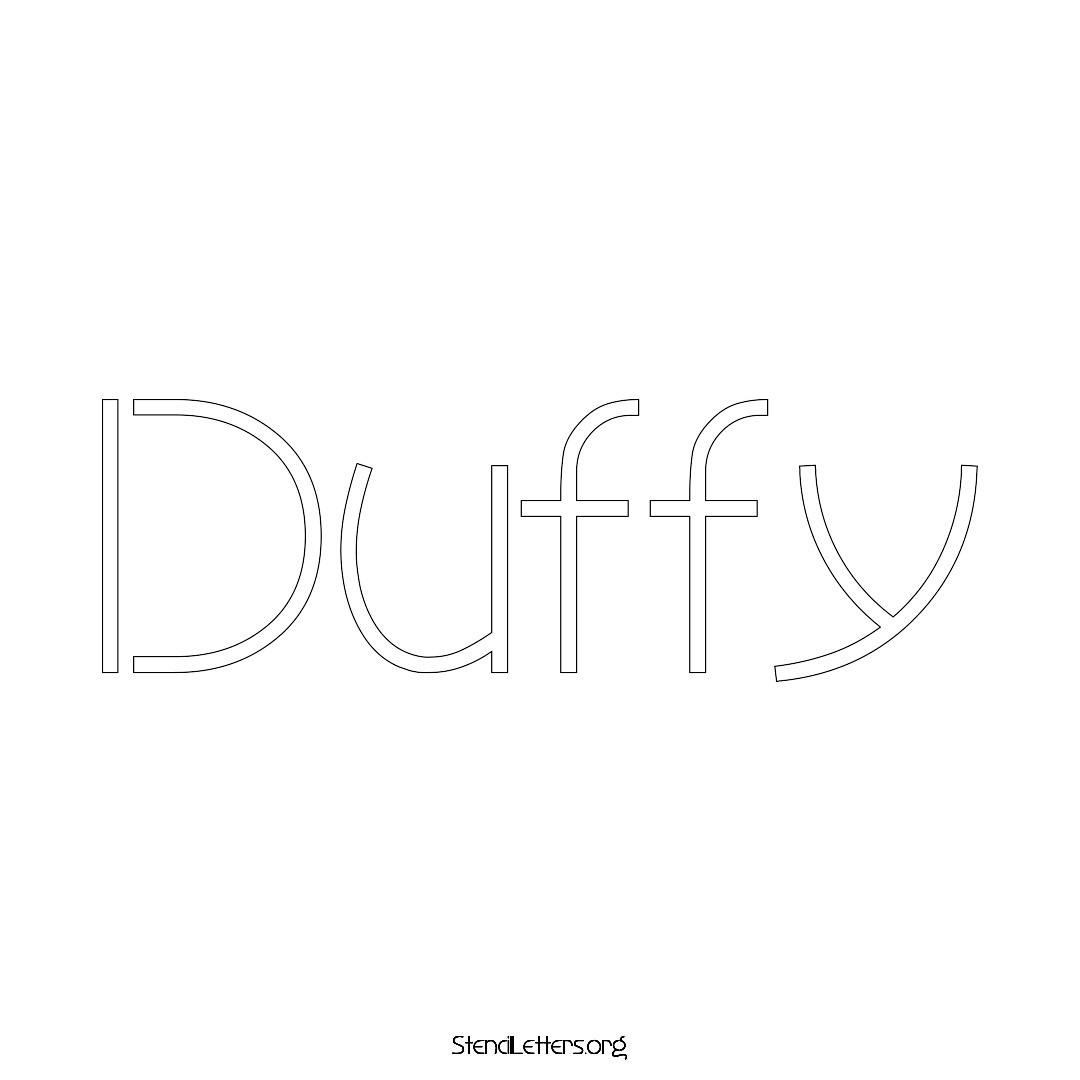 Duffy name stencil in Simple Elegant Lettering