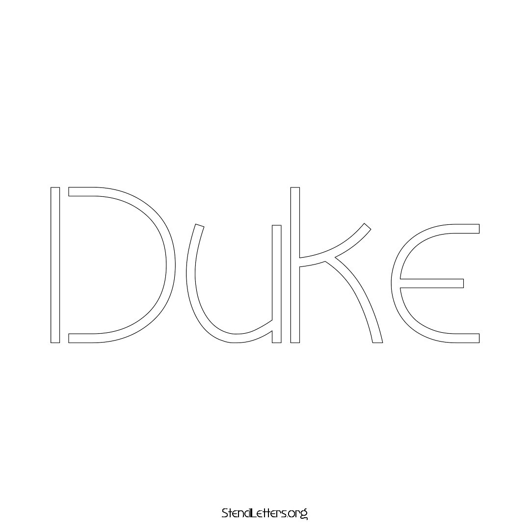 Duke name stencil in Simple Elegant Lettering