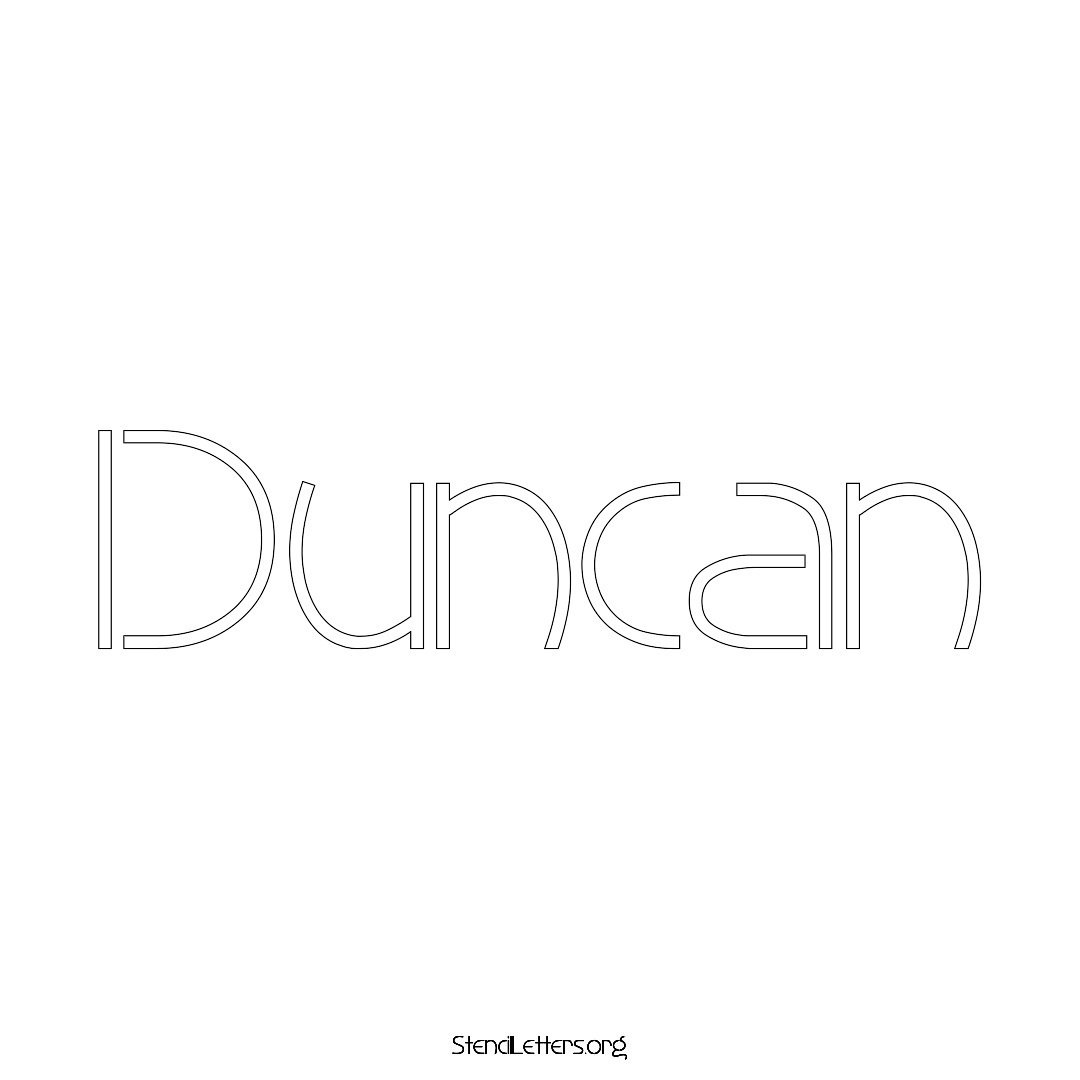 Duncan name stencil in Simple Elegant Lettering