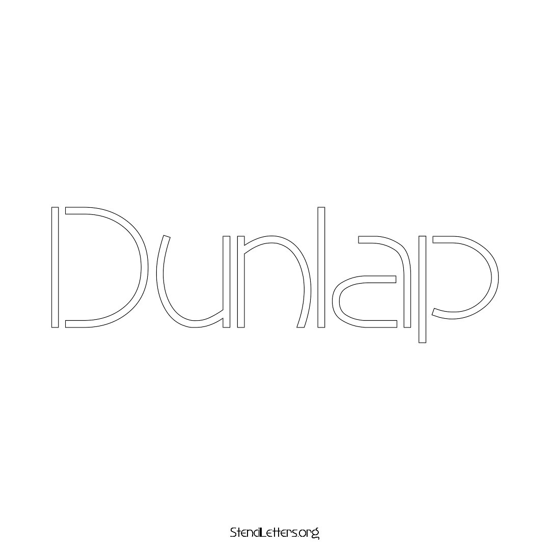 Dunlap name stencil in Simple Elegant Lettering