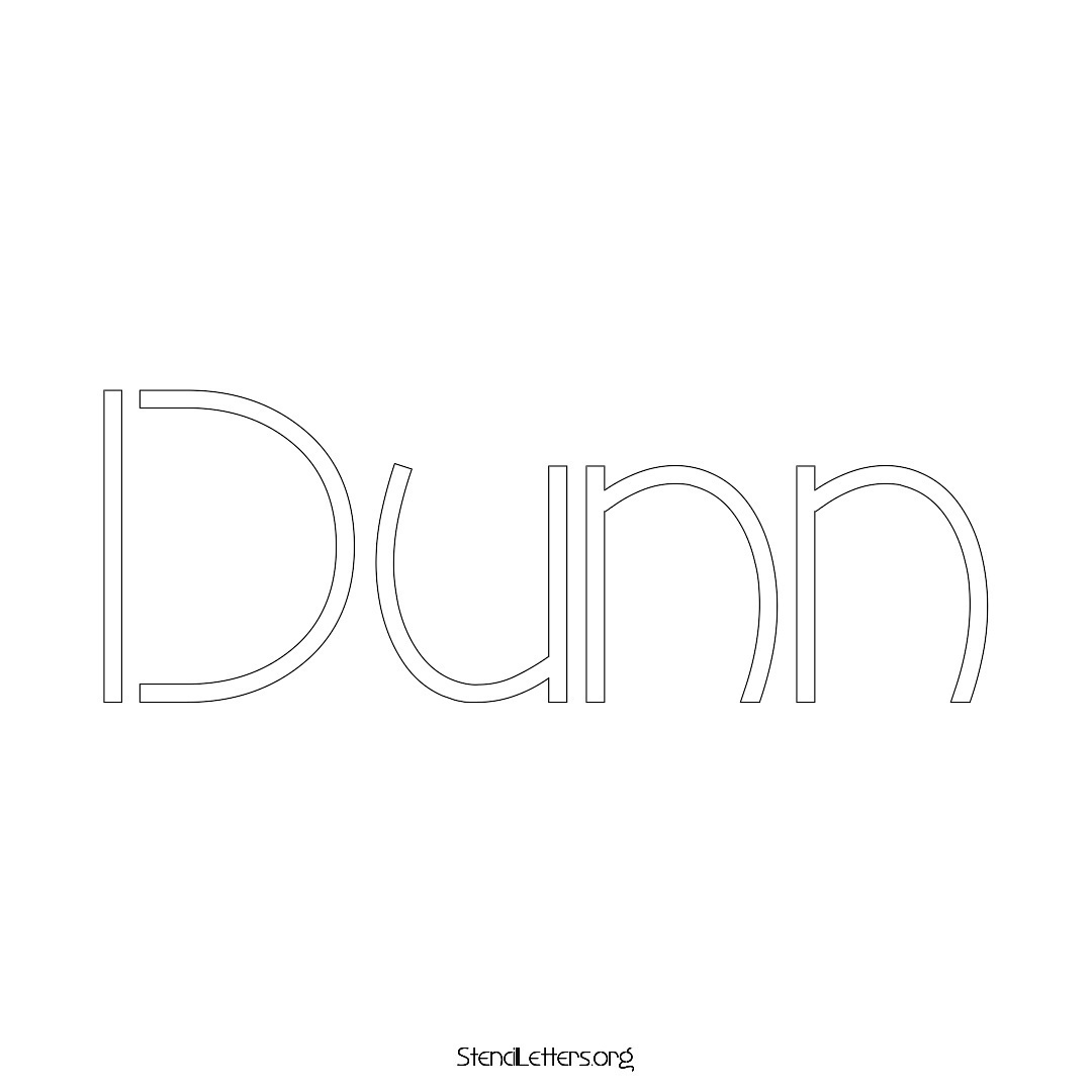 Dunn name stencil in Simple Elegant Lettering