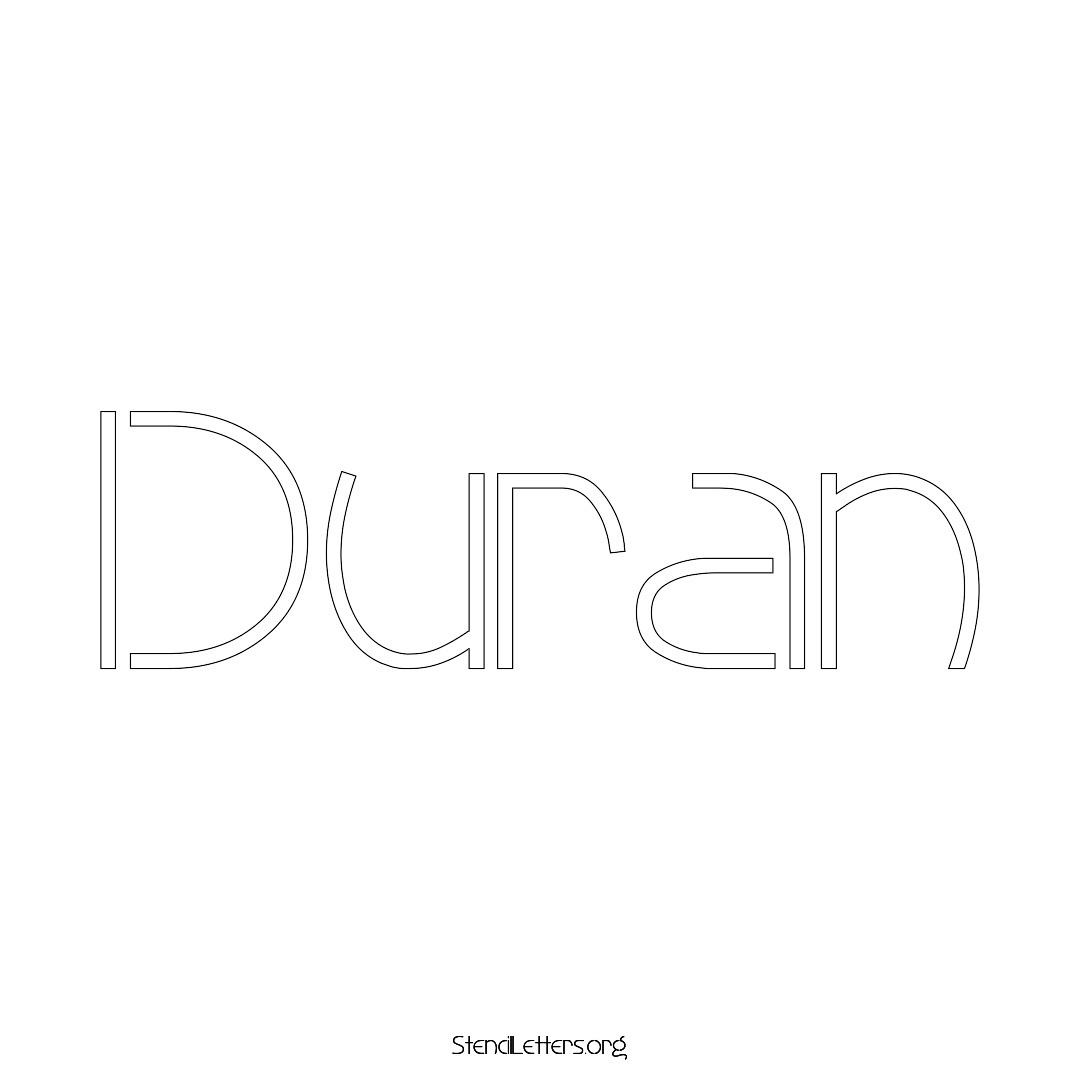 Duran name stencil in Simple Elegant Lettering