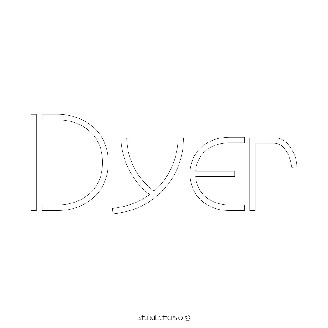 Dyer name stencil in Simple Elegant Lettering