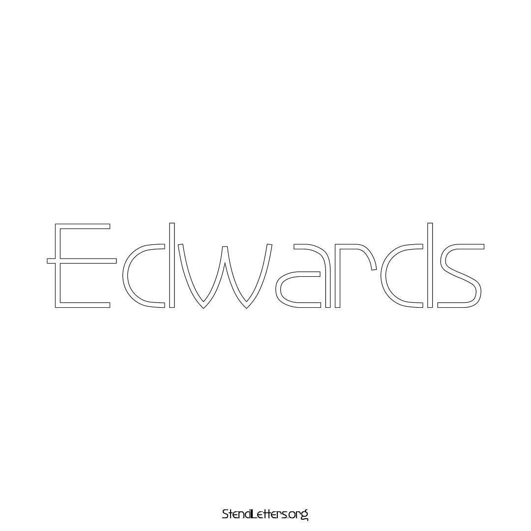 Edwards name stencil in Simple Elegant Lettering