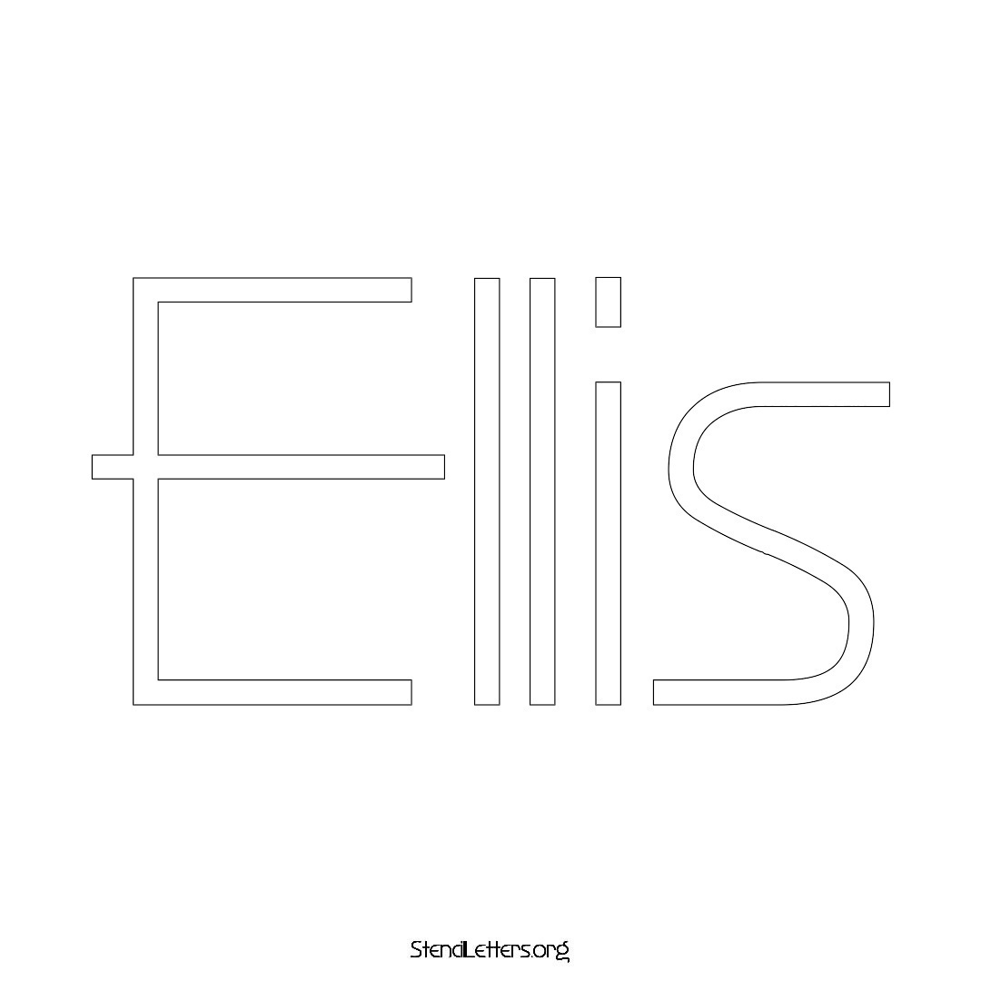 Ellis name stencil in Simple Elegant Lettering