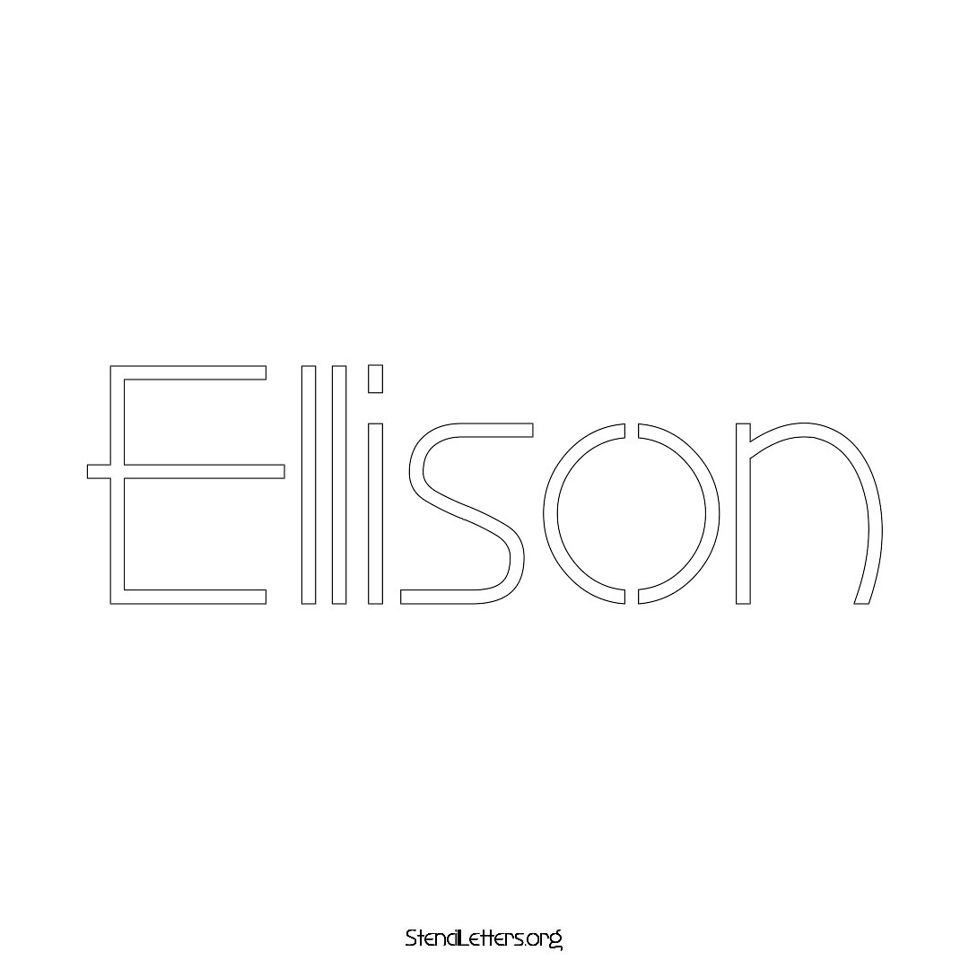 Ellison name stencil in Simple Elegant Lettering