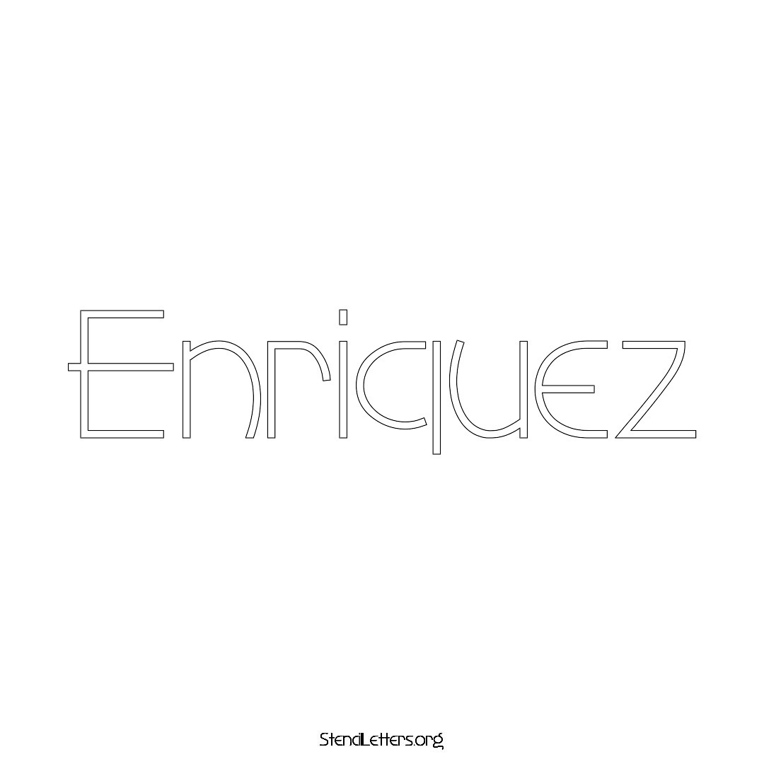 Enriquez name stencil in Simple Elegant Lettering