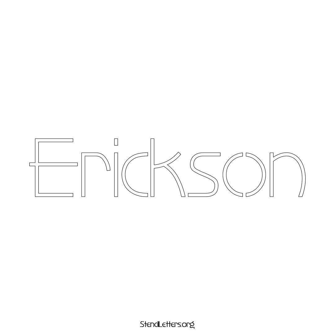 Erickson name stencil in Simple Elegant Lettering