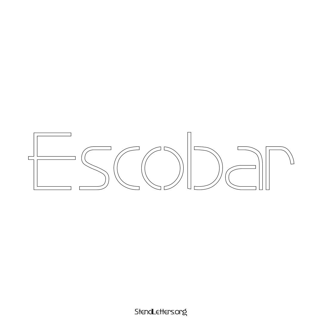 Escobar name stencil in Simple Elegant Lettering