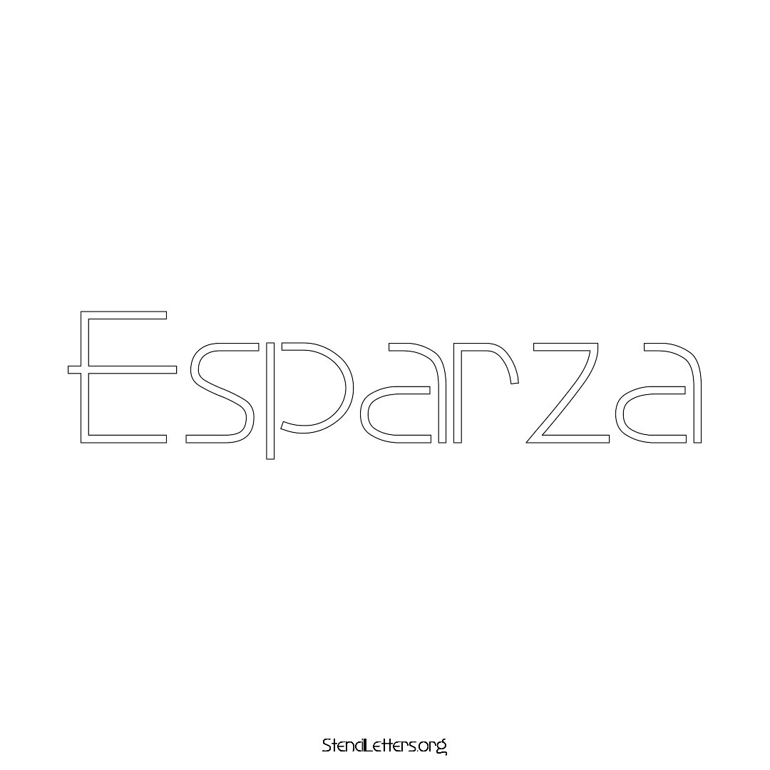 Esparza name stencil in Simple Elegant Lettering