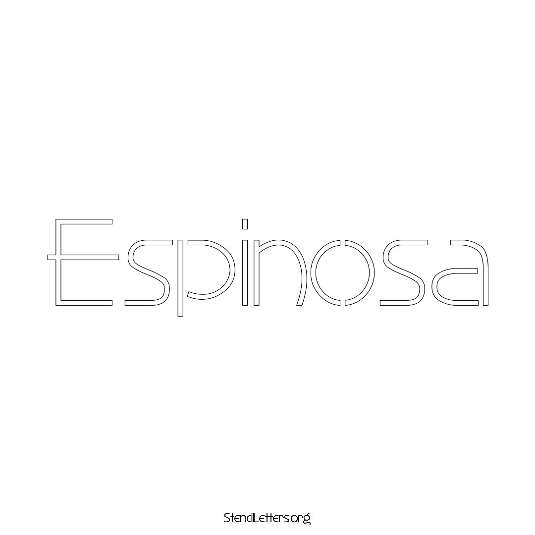 Espinosa name stencil in Simple Elegant Lettering