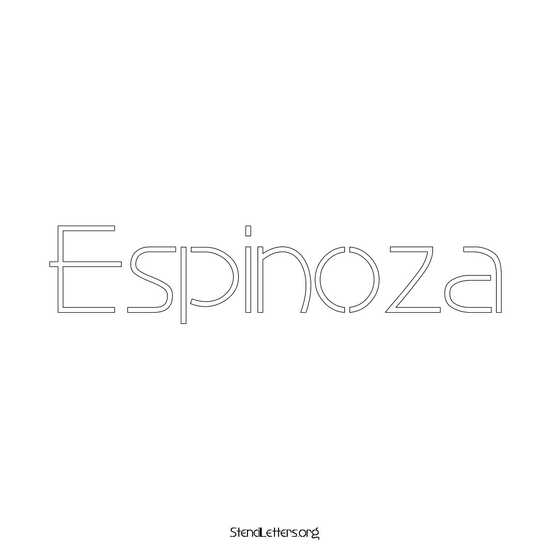 Espinoza name stencil in Simple Elegant Lettering