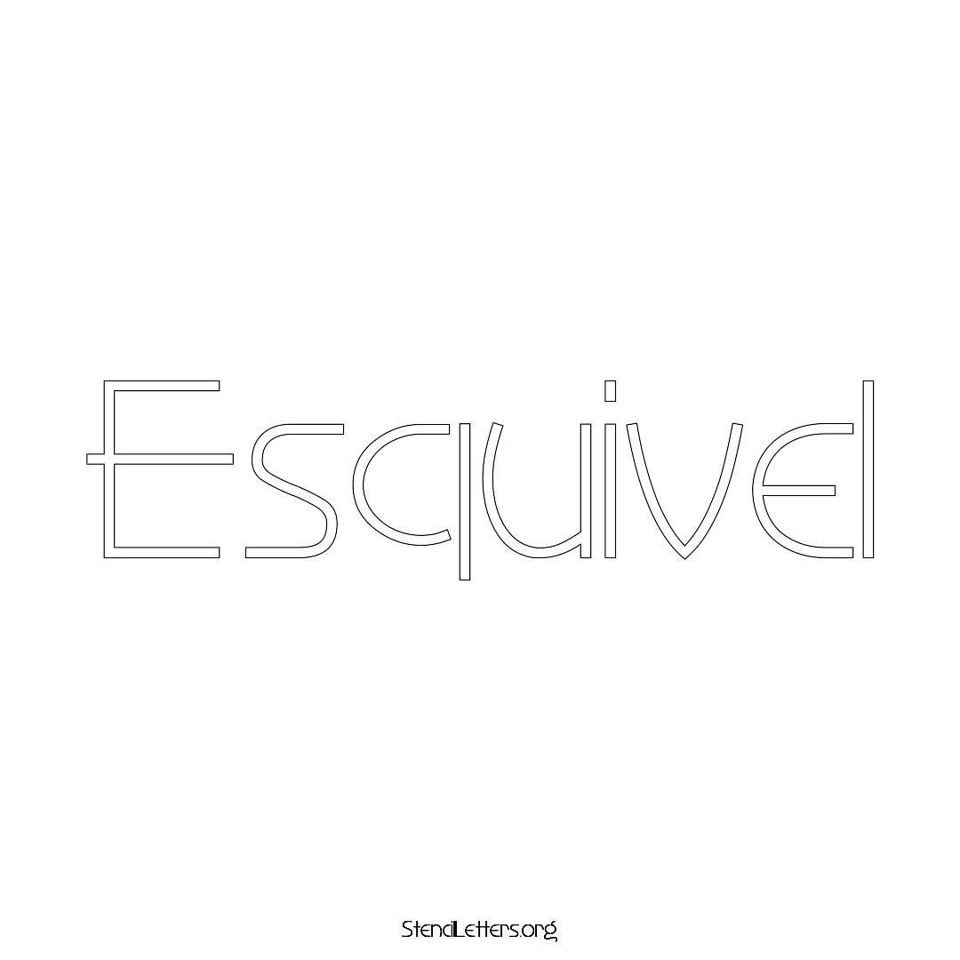 Esquivel name stencil in Simple Elegant Lettering