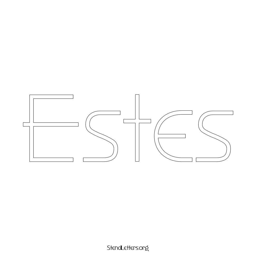 Estes name stencil in Simple Elegant Lettering