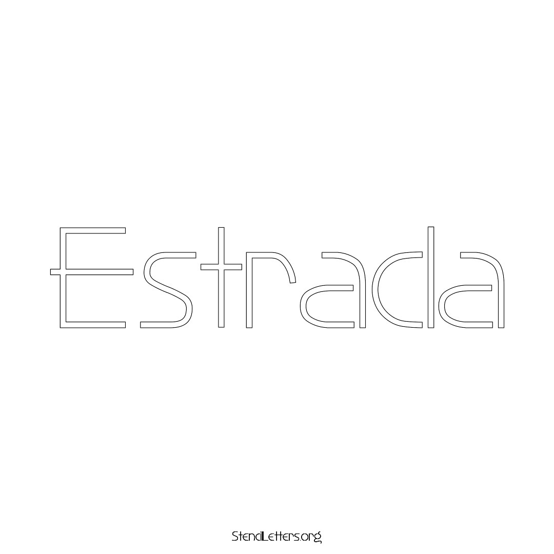 Estrada name stencil in Simple Elegant Lettering