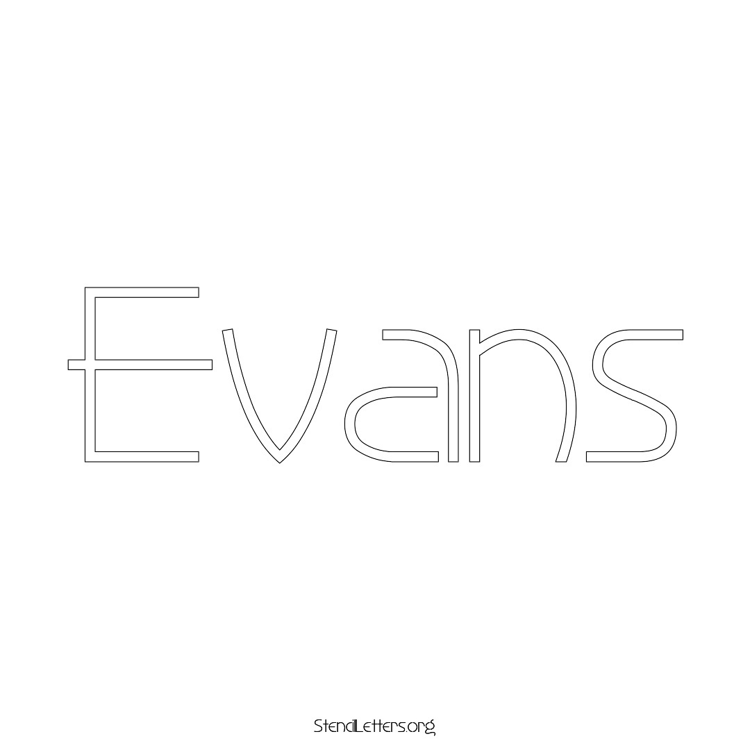 Evans name stencil in Simple Elegant Lettering