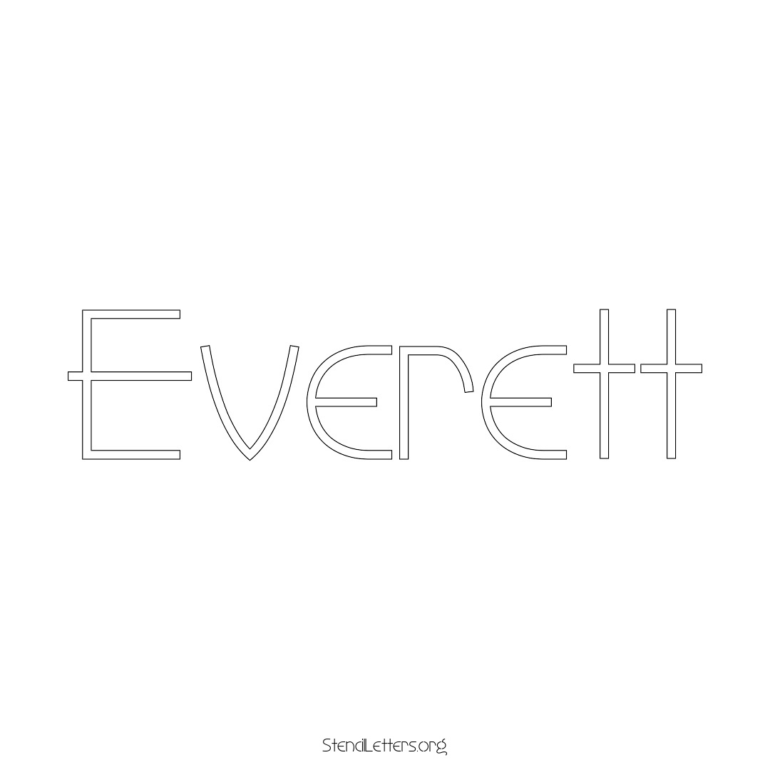 Everett name stencil in Simple Elegant Lettering