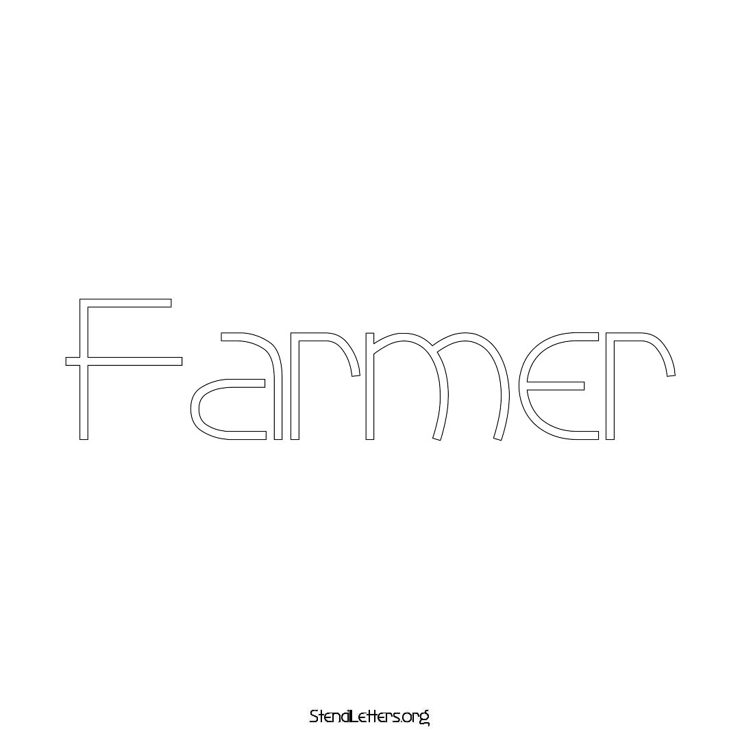 Farmer name stencil in Simple Elegant Lettering