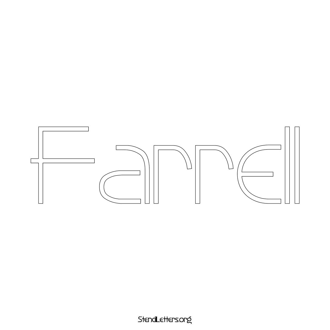 Farrell name stencil in Simple Elegant Lettering