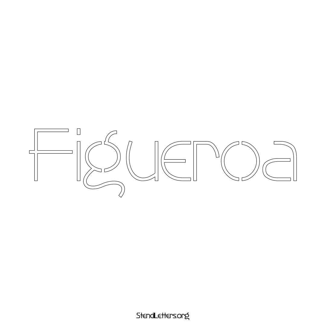 Figueroa name stencil in Simple Elegant Lettering