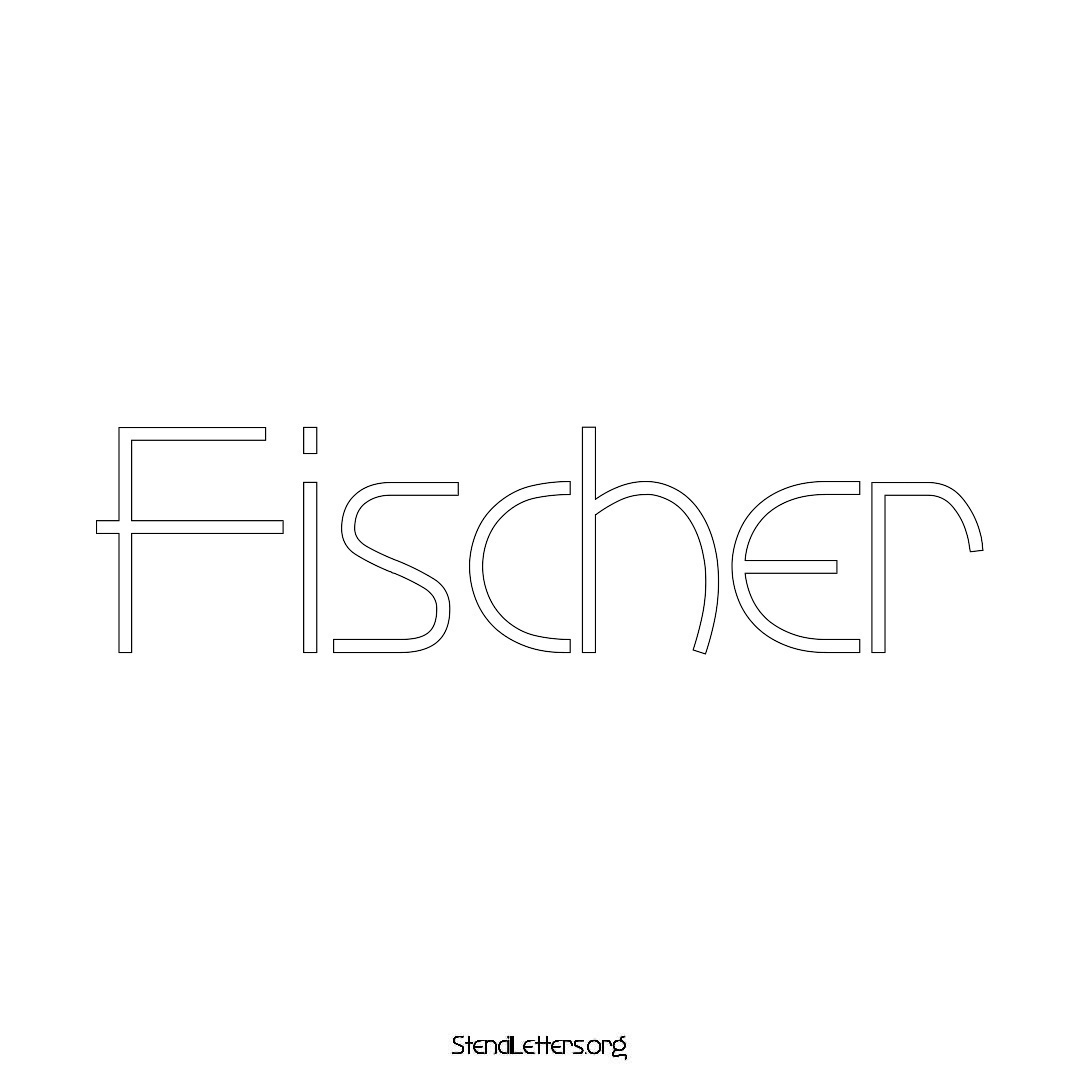 Fischer name stencil in Simple Elegant Lettering