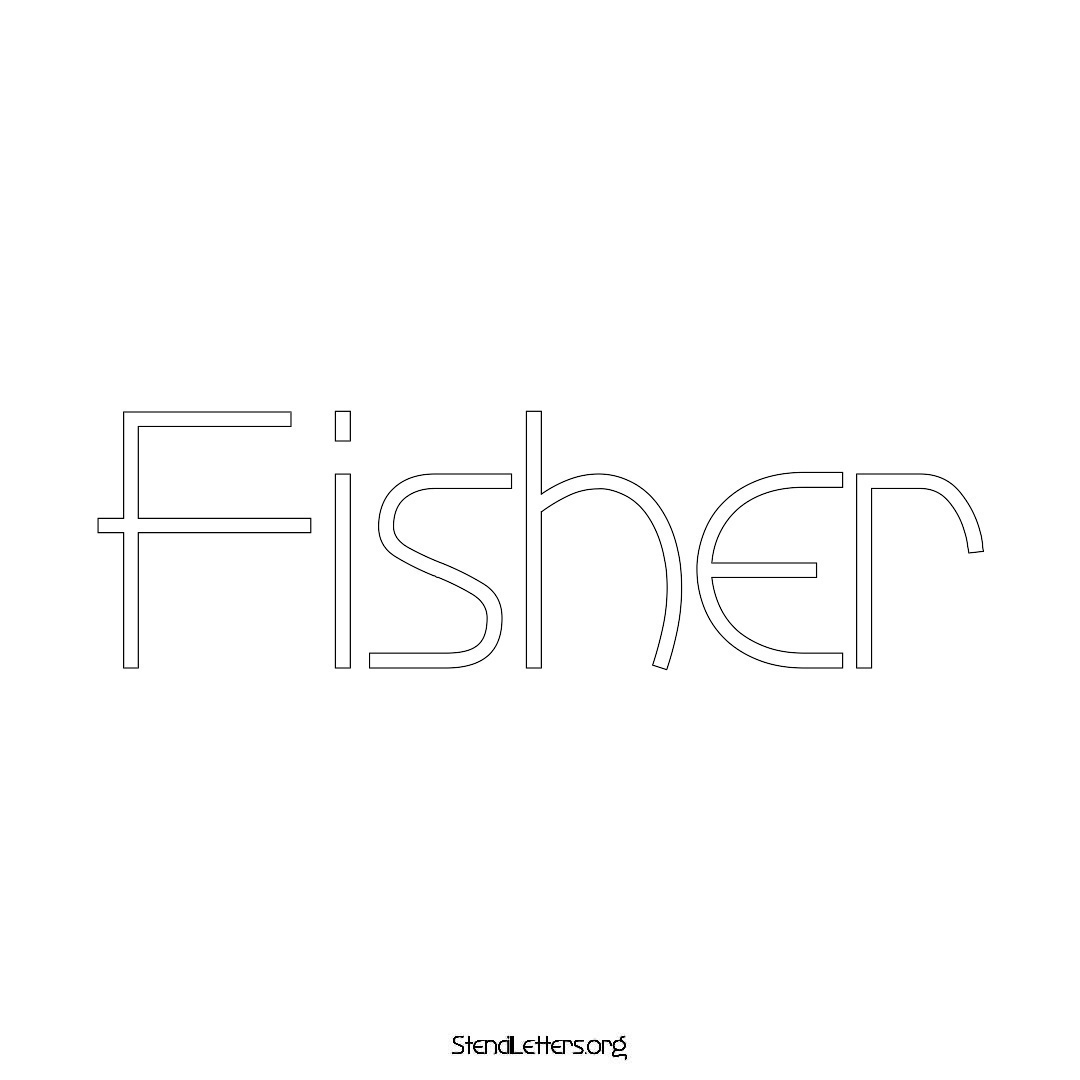 Fisher name stencil in Simple Elegant Lettering